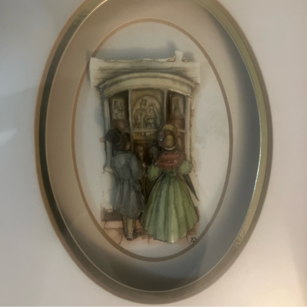 Vintage Framed 3d Art with Dual Oval Scenes Andrew Pieck - Picture 4 of 7